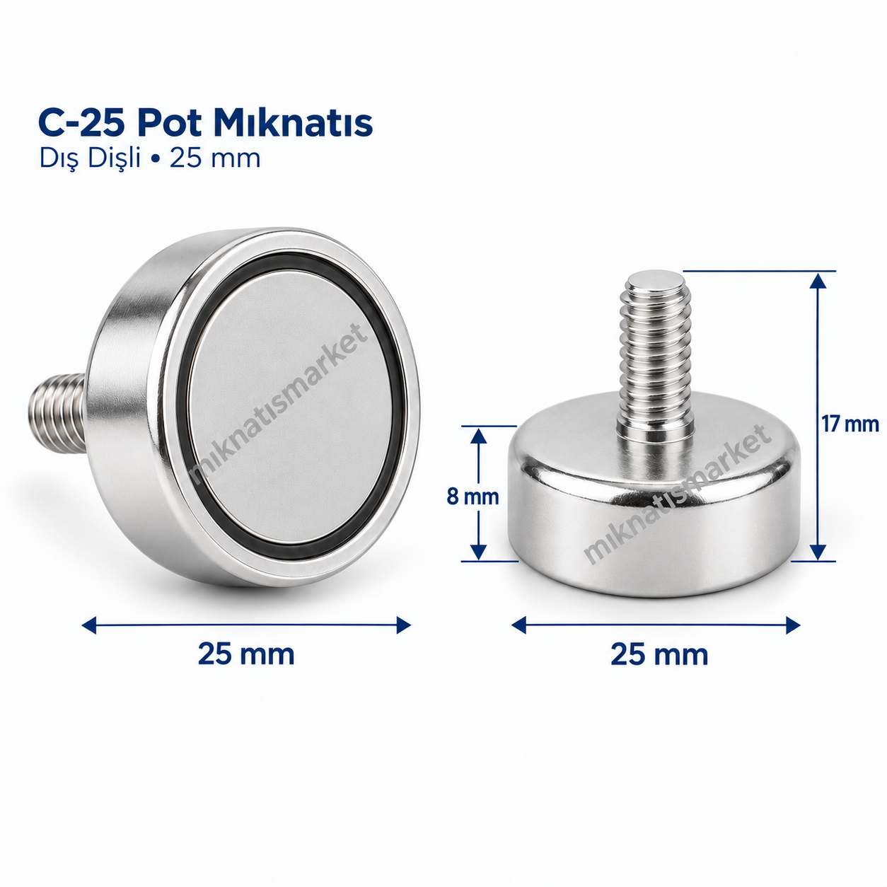 Pot 25 Erkek Neodyum Mıknatıs