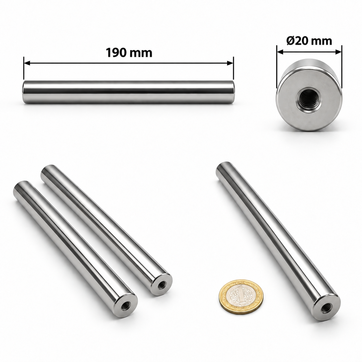 20x190 mm Çubuk Bar Mıknatıs 