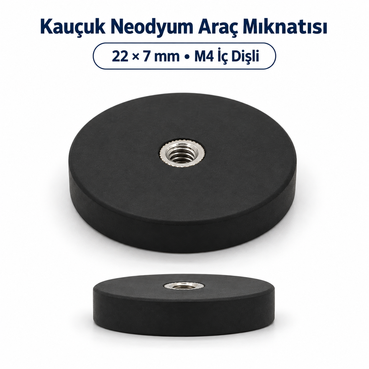 Kauçuk  Neodyum  Araç Mıknatısı 22 mm