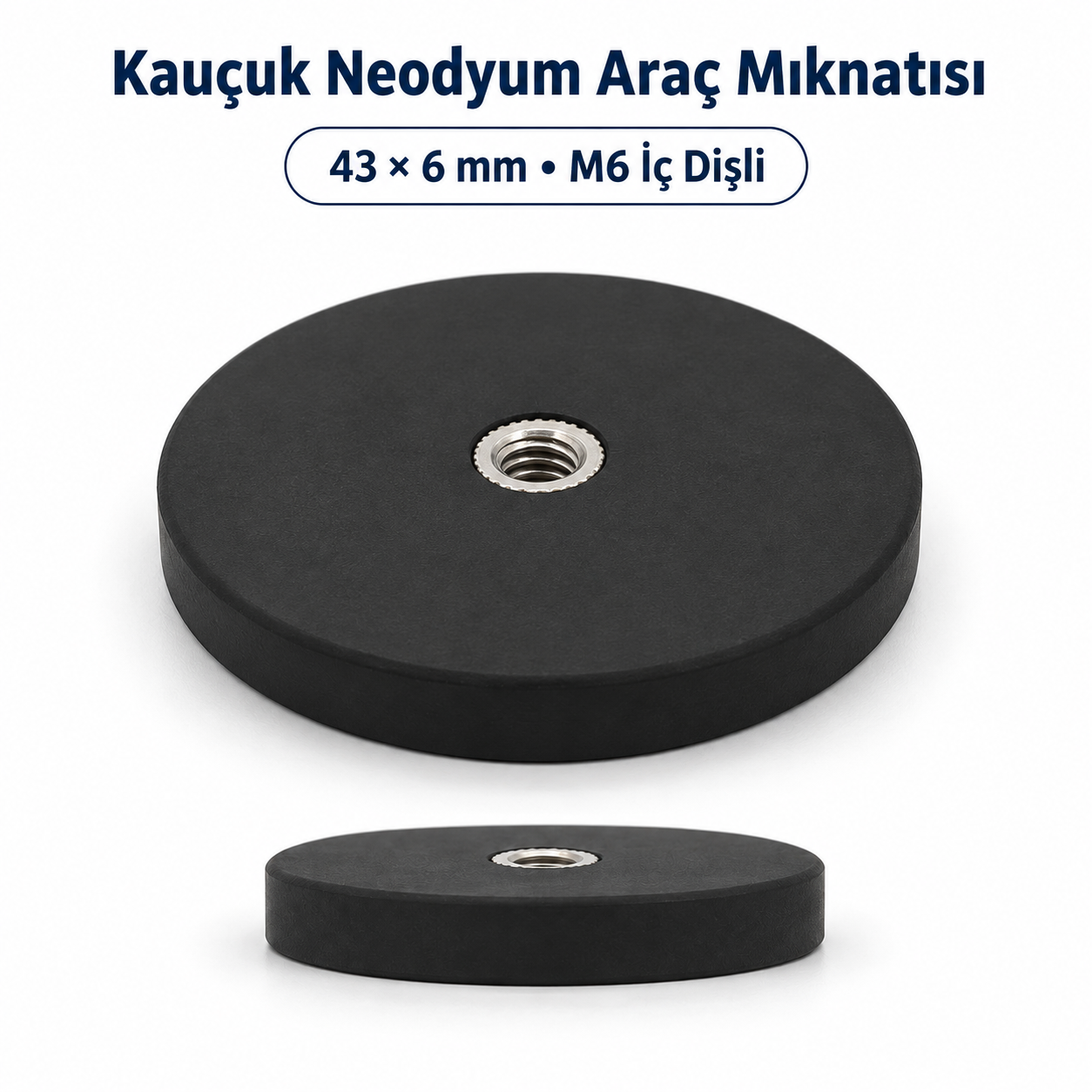Kauçuk Neodyum Araç Mıknatısı 43 mm