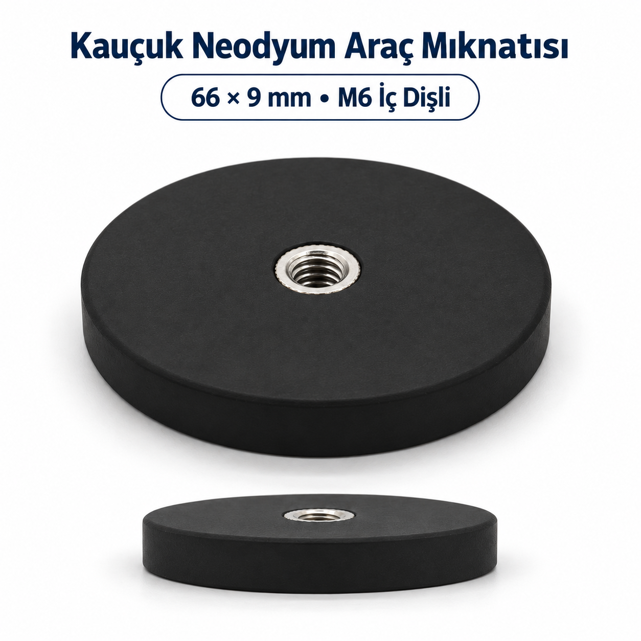 Kauçuk Neodyum Araç Mıknatısı 66 mm