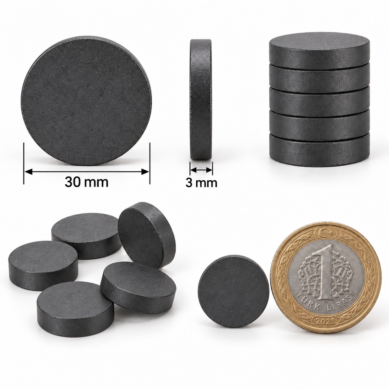 30x3 mm Ferrit Mıknatıs - Y35 Sınıfı