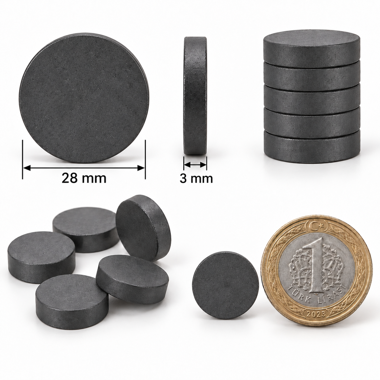 28x3 mm Ferrit Mıknatıs - Y35 Sınıfı