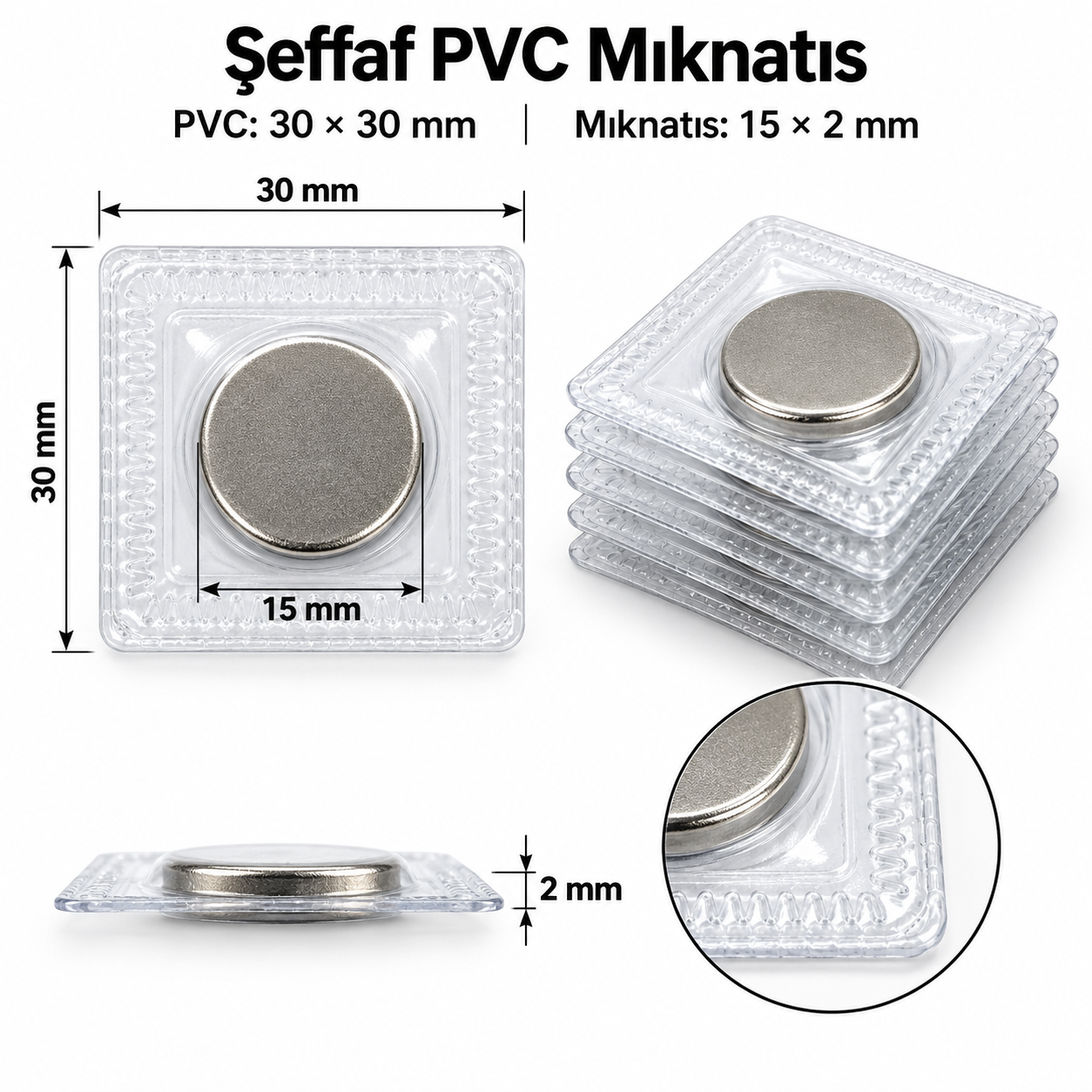 15x2 PVC Mıknatıslar