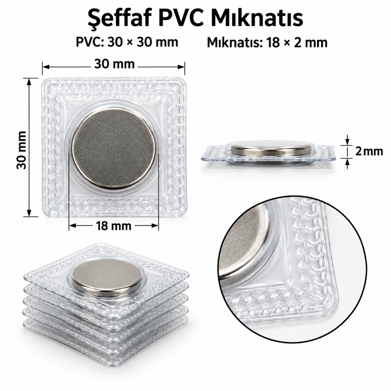 18x2 PVC Mıknatıslar